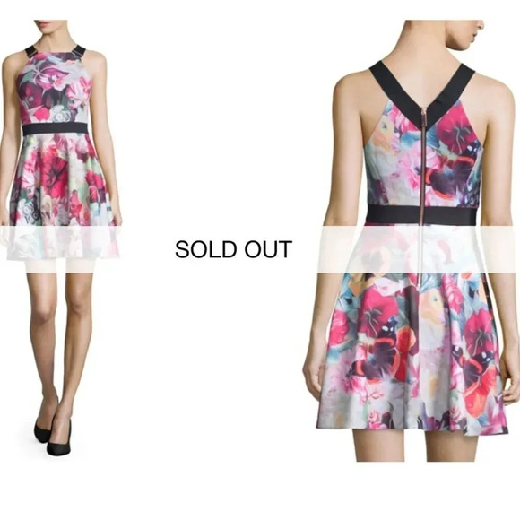 Ted Baker London Samra Floral Swirl Skater Dress Size 1 | Small - Picture 3 of 15